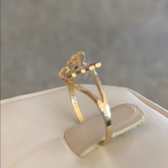 10K yellow Gold Butterfly Ring sizes 3 4 5 6 7 8 - Picture 7 of 8